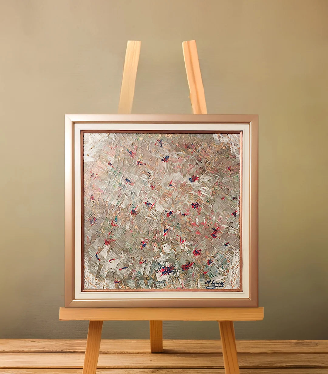 Tableau d'or  - signé par l'artiste Mounia Lemrozi.